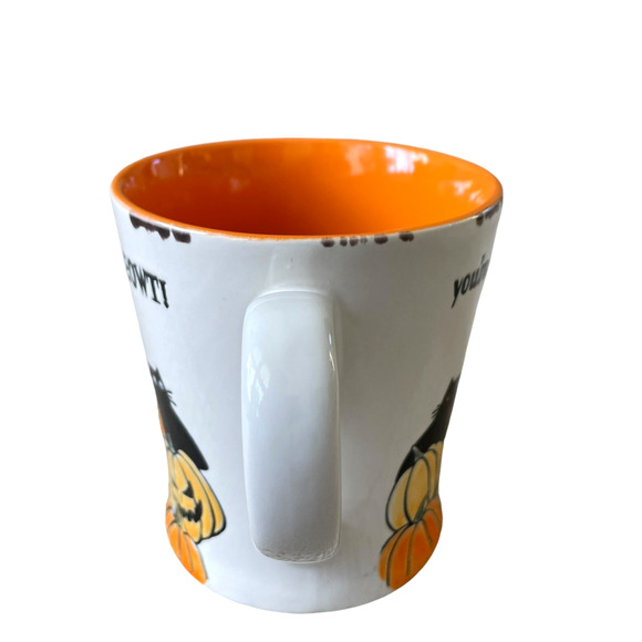 Spectrum Designz Black Cats Pumpkins YOU'RE CREEPING MEOWT! Halloween Mug NEW - Picture 3 of 13